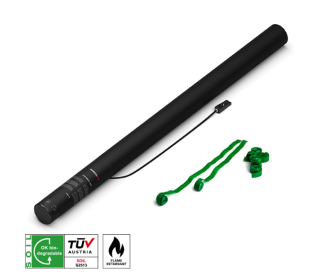 MAGICFX® Electric Shot Cannon 80cm Papier Streamer Dunkelgrün